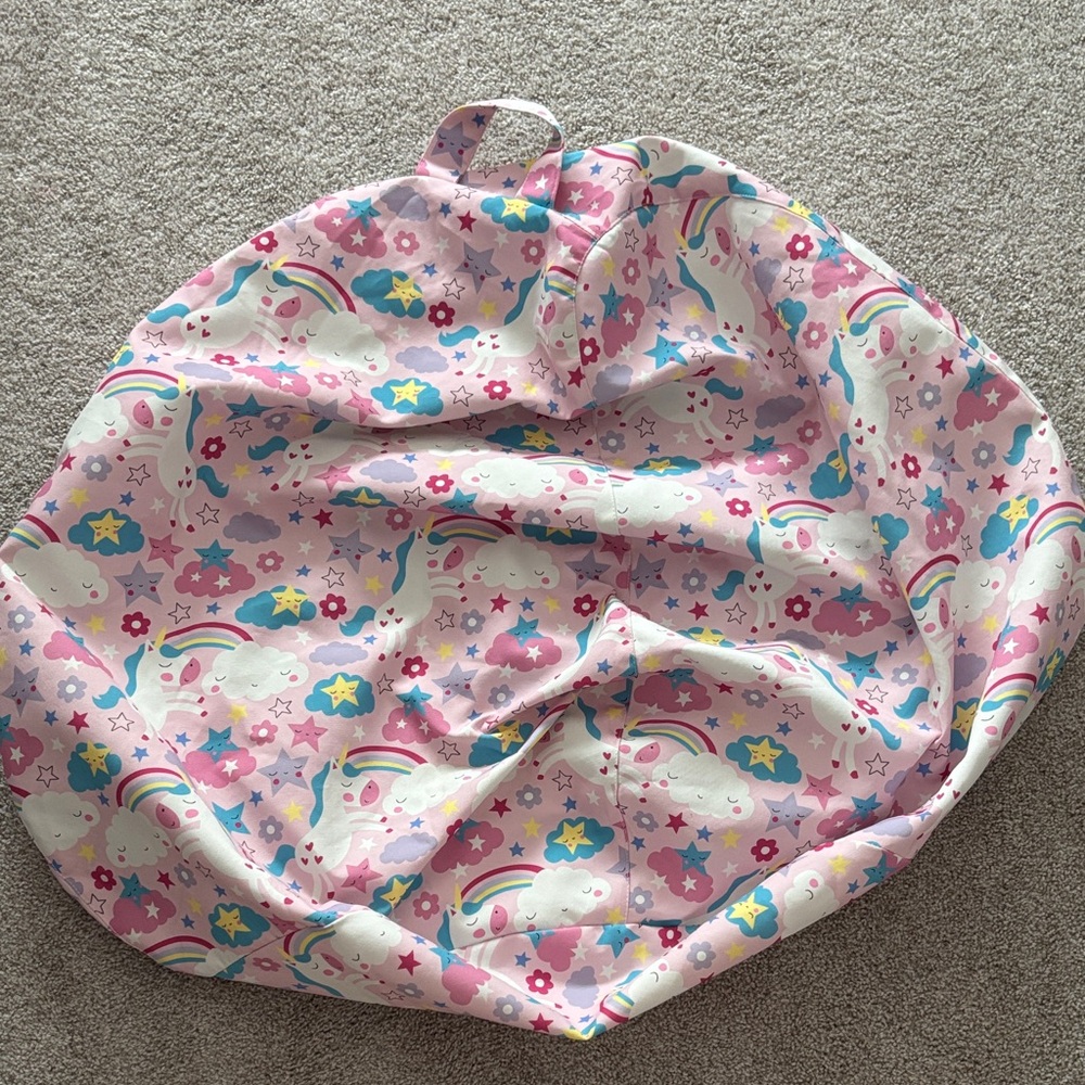 Unicorn Stuffed Animal Holder/Bag (bean bag chair without filler)